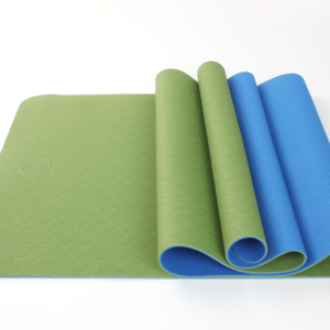 Yoga mat green and blue 2-tone design