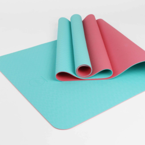 Yoga mat cyan and pink 2-tone design