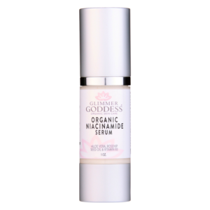 Organic niacinamide face serum bottle with dropper — pore minimizer and brightening serum
