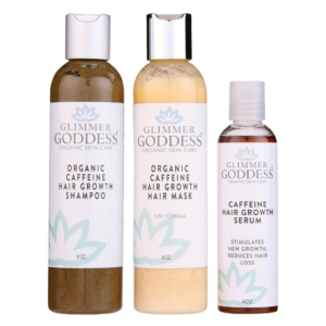 Organic caffeine hair growth system — 3-step shampoo, mask, and serum set